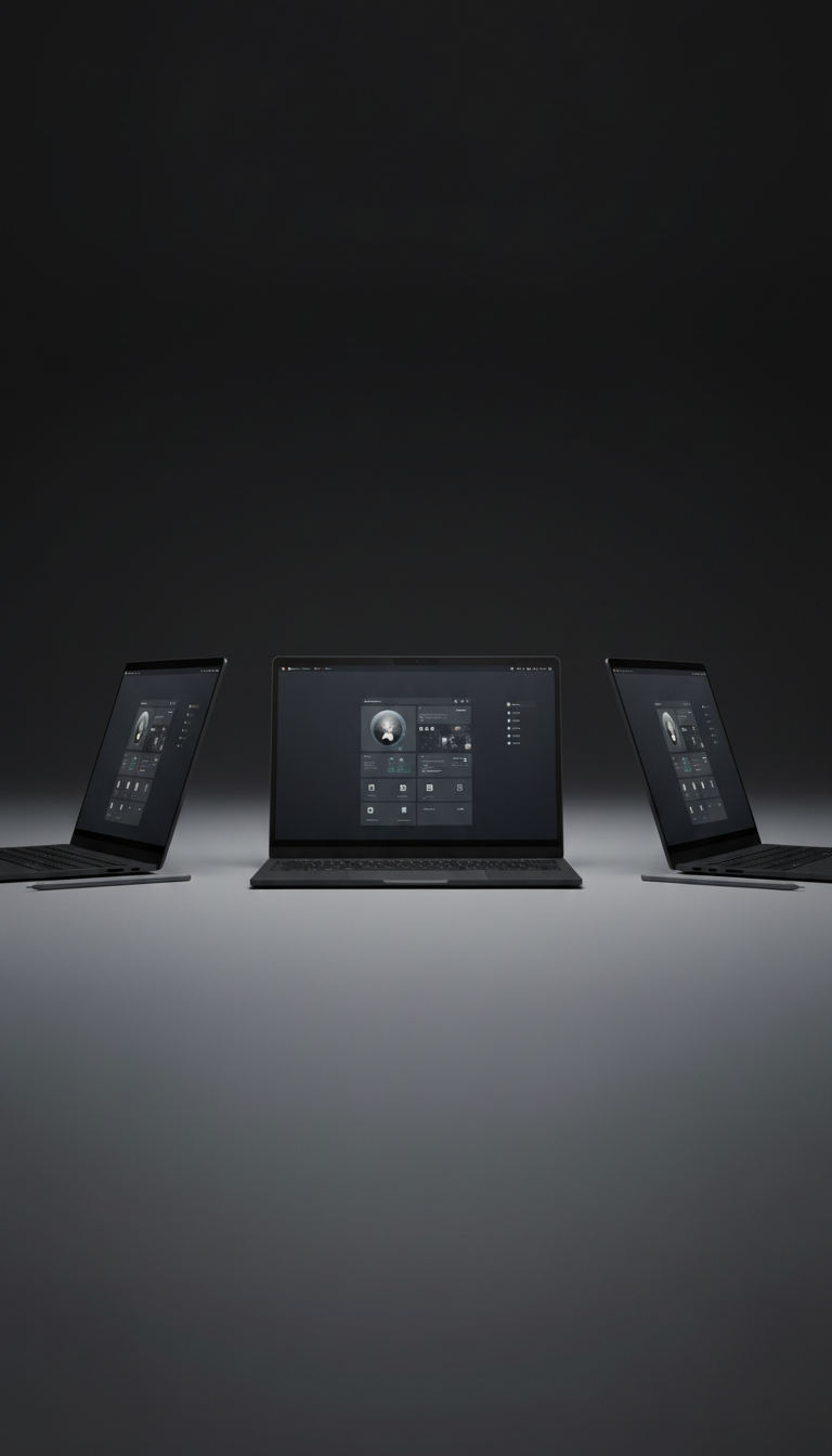 Minimalist Laptop With UI Showcase