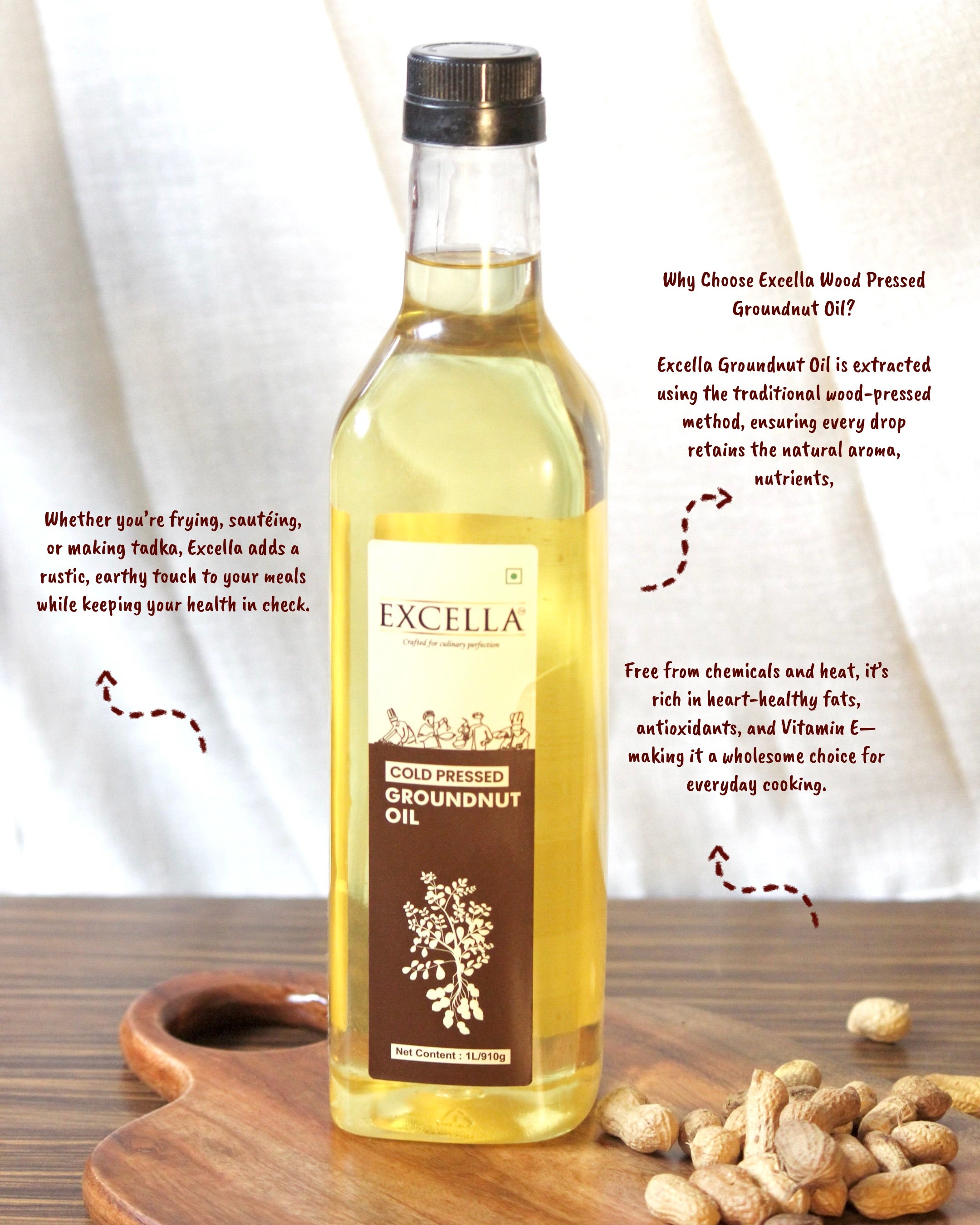 Cold Pressed Groundnut Oil - 1 Litre