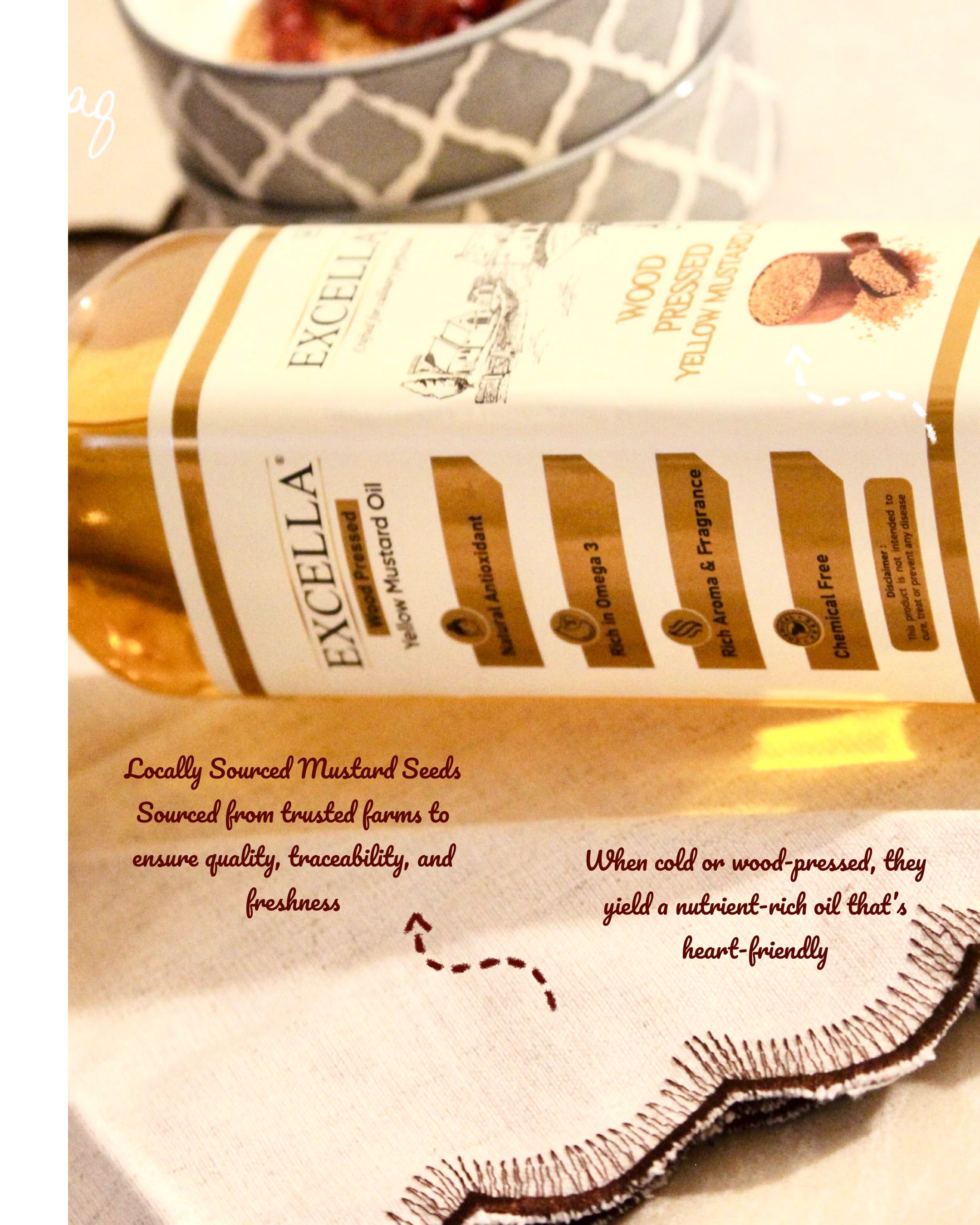 Wood Pressed Yellow Mustard Oil - 1 Litre