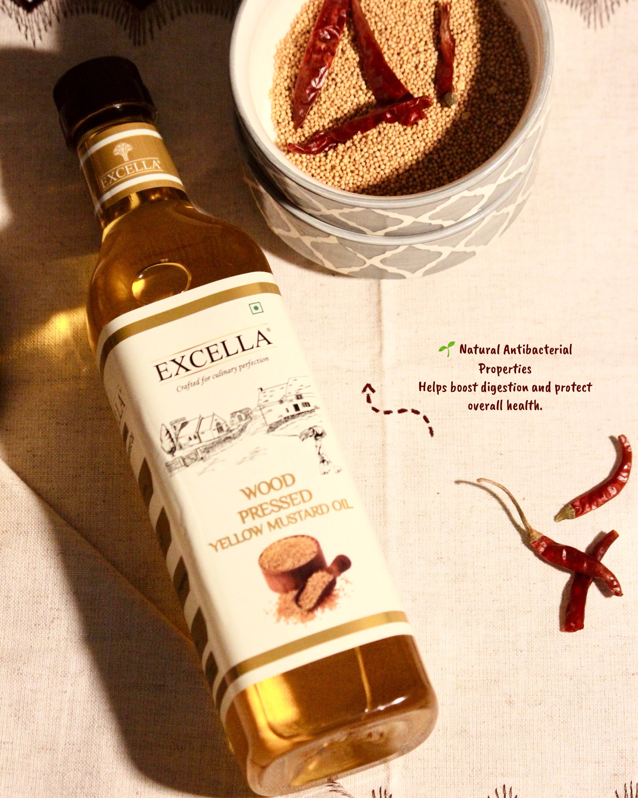 Wood Pressed Yellow Mustard Oil - 1 Litre
