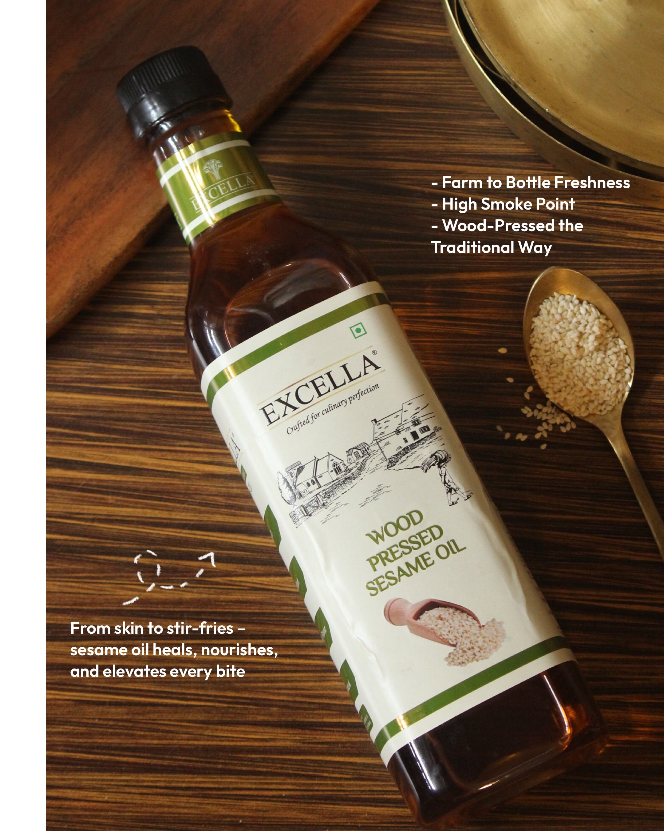 Wood Pressed Sesame Oil - 1 Litre