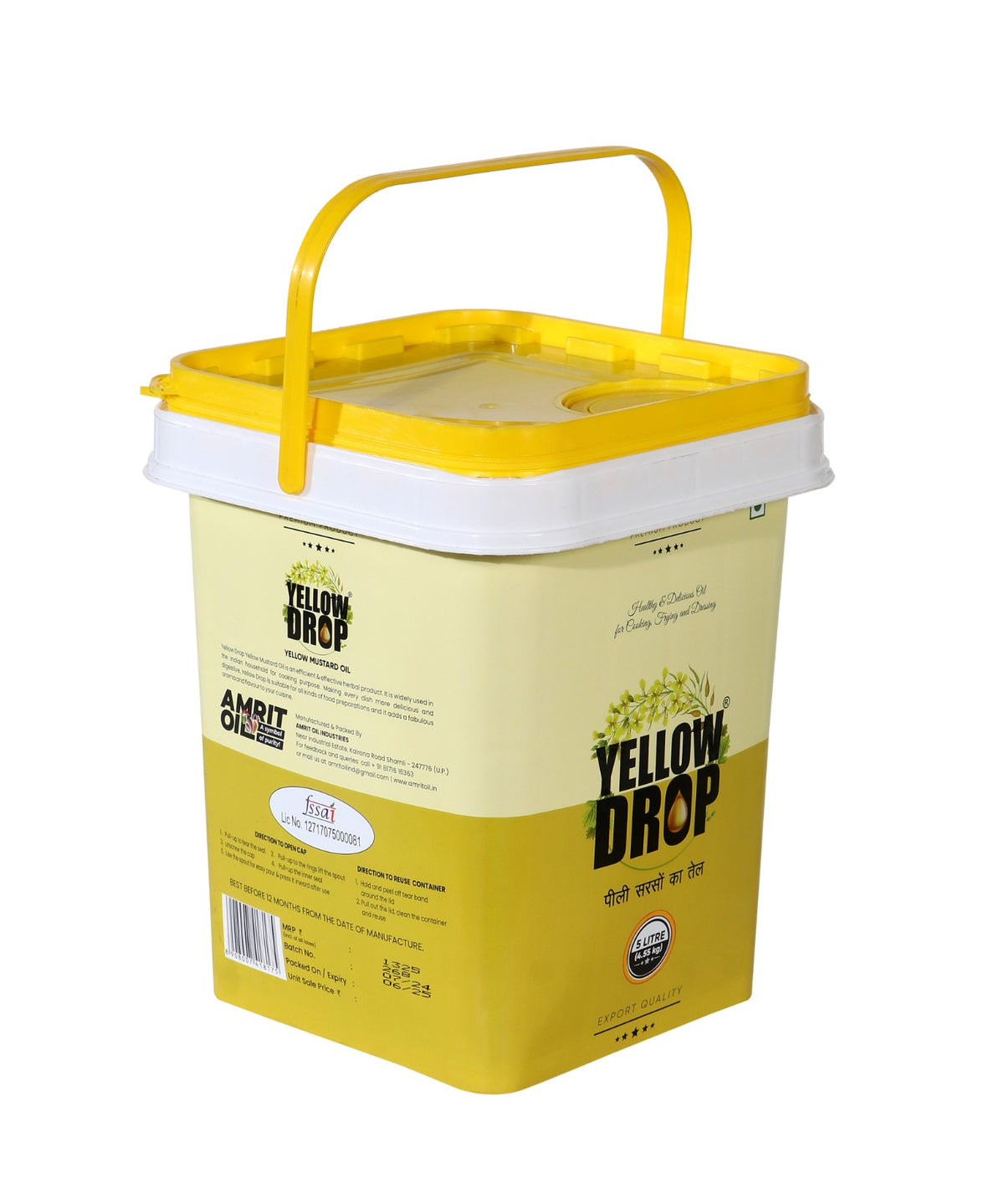 Yellow Drop Yellow Mustard Oil - 5 Litre Bucket